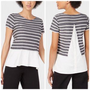 Maison Jules Striped Layered Look Top Size Small